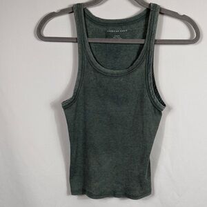 American Eagle Outfitters Dark Green Cropped Tank Top.‎ Womens Size M